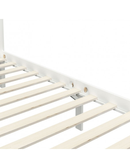 Giroletto a Baldacchino Bianco Legno Massello di Pino 100x200cm