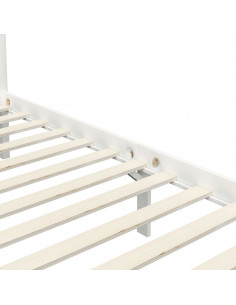 Giroletto a Baldacchino Bianco Legno Massello di Pino 90x200 cm 2