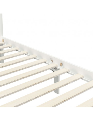 Giroletto a Baldacchino Bianco Legno Massello di Pino 90x200 cm