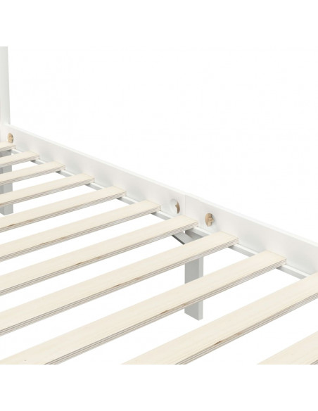 Giroletto a Baldacchino Bianco Legno Massello di Pino 90x200 cm
