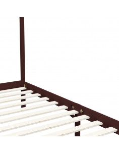 Giroletto a Baldacchino Marrone Scuro Massello Pino 90x200 cm 2