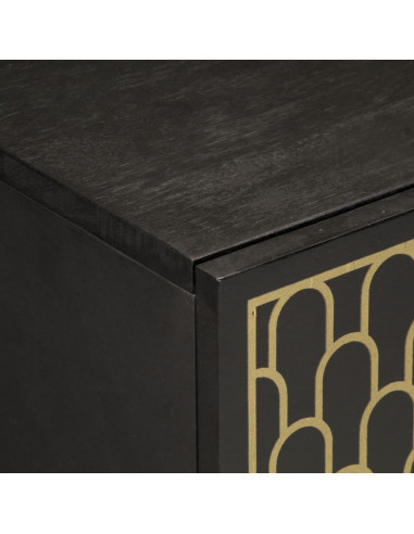 Credenze 3 pz 60x33x75 cm in Legno Massello di Mango