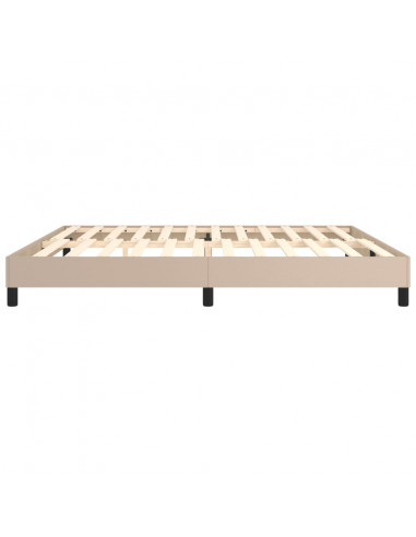 Struttura Letto a Rete a Molle Cappuccino 200x200 cm in Similpelle