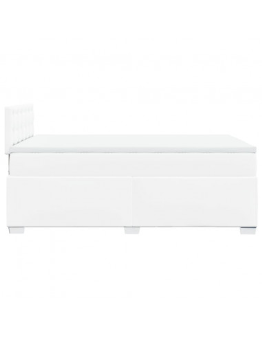 Giroletto a Molle con Materasso Bianco 120x200 cm in Similpelle