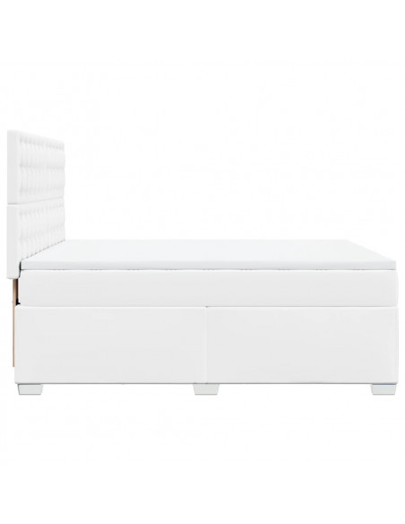 Giroletto a Molle con Materasso Bianco 140x200 cm in Similpelle