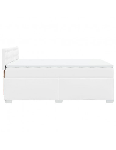 Giroletto a Molle con Materasso Bianco 140x200 cm in Similpelle