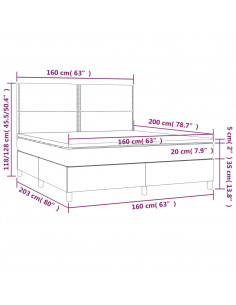 Giroletto a Molle con Materasso Bianco 160x200 cm in Similpelle 2