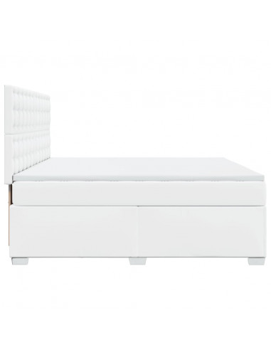 Giroletto a Molle con Materasso Bianco 180x200 cm in Similpelle