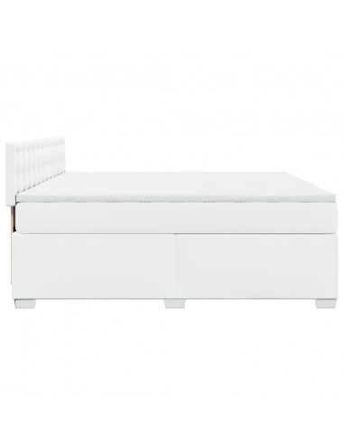 Giroletto a Molle con Materasso Bianco 180x200 cm in Similpelle