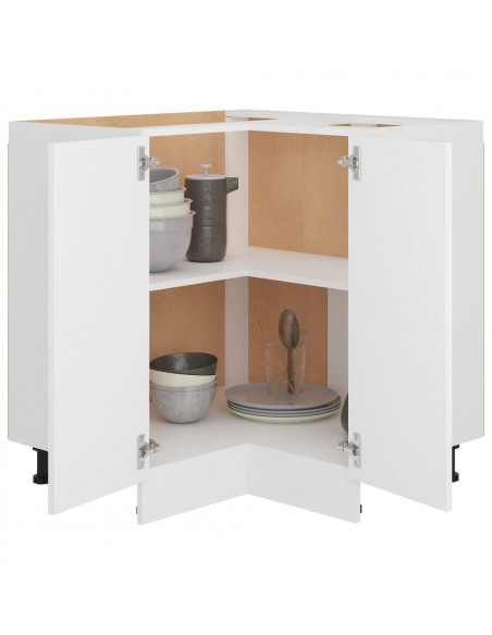 Armadio Angolare Bianco 75,5x75,5x80,5 cm in Legno Multistrato