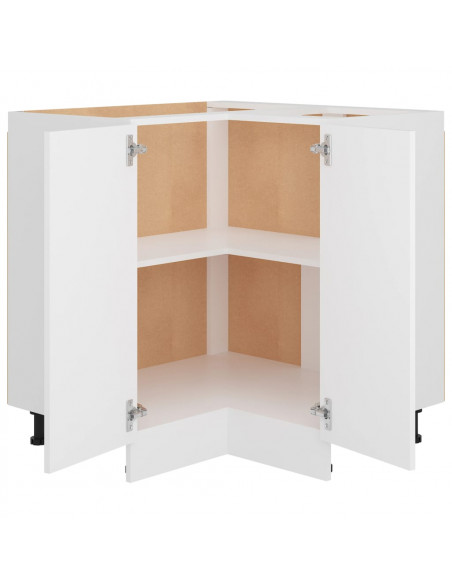 Armadio Angolare Bianco 75,5x75,5x80,5 cm in Legno Multistrato