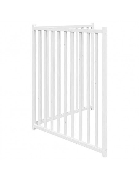 Cancello Cani Pieghevole 2 Pannelli Bianco 160cm Massello Abete