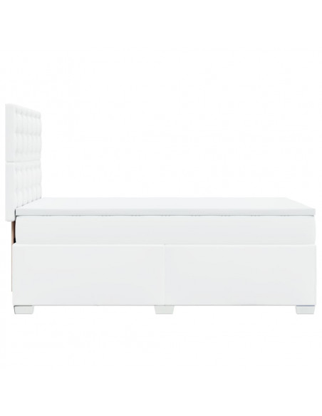 Giroletto a Molle con Materasso Bianco 90x200 cm in Similpelle