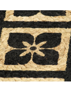 Tovagliette 4 pz Nero 38cm Rotonde in Juta