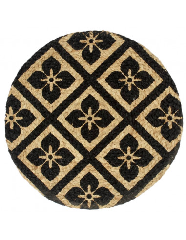 Tovagliette 4 pz Nero 38cm Rotonde in Juta