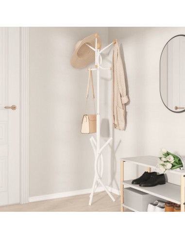 Appendiabiti Bianco 176 cm in Ferro Verniciato a Polvere