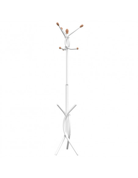 Appendiabiti Bianco 176 cm in Ferro Verniciato a Polvere