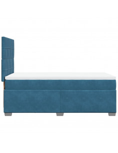 Giroletto a Molle con Materasso Blu 100x200 cm in Velluto 2