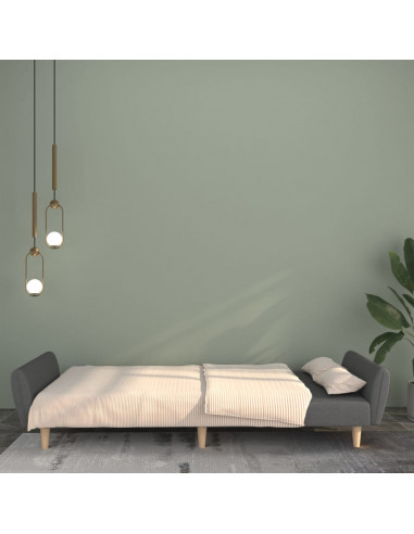 Divano Letto a 2 Posti Grigio Chiaro in Tessuto