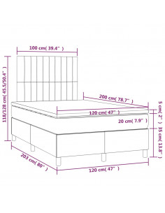 Giroletto a Molle con Materasso Blu 120x200 cm in Tessuto 2