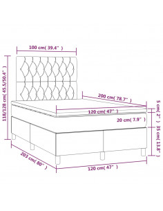 Giroletto a Molle con Materasso Blu 120x200 cm in Tessuto 2