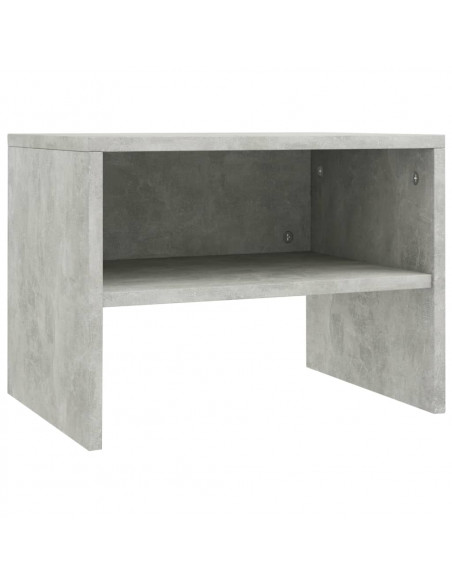 Comodino Grigio Cemento 40x30x30 cm in Legno Multistrato
