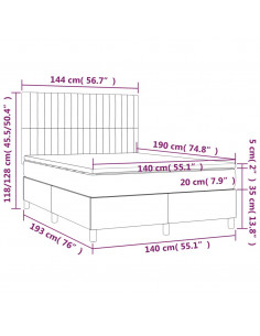 Giroletto a Molle con Materasso Blu 140x190 cm in Tessuto 2