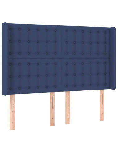 Giroletto a Molle con Materasso Blu 140x190 cm in Tessuto