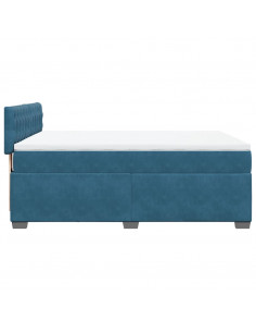 Giroletto a Molle con Materasso Blu 140x190 cm in Velluto
