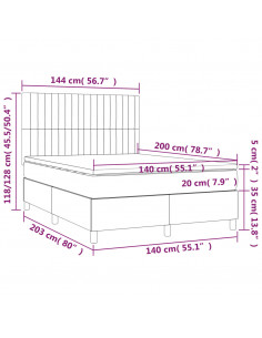 Giroletto a Molle con Materasso Blu 140x200 cm in Tessuto