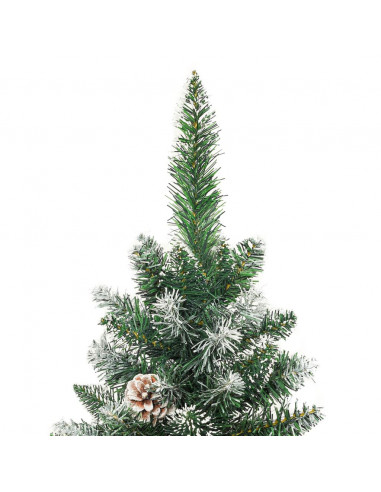 Albero di Natale Artificiale Sottile con Base 210 cm PVC