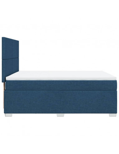 Giroletto a Molle con Materasso Blu 140x200 cm in Tessuto