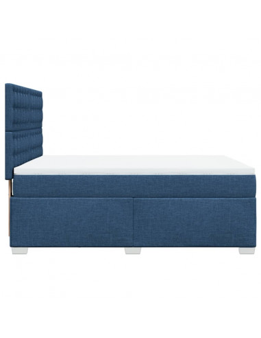 Giroletto a Molle con Materasso Blu 140x200 cm in Tessuto