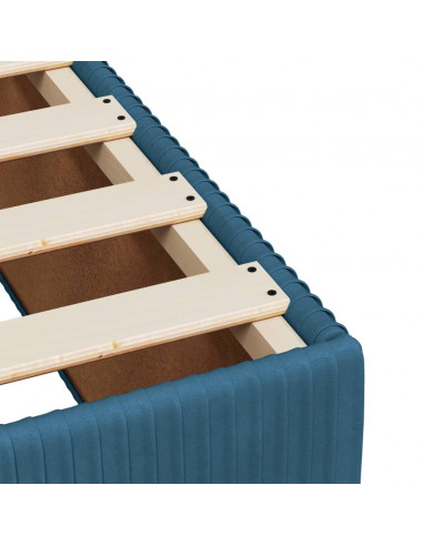 Giroletto a Molle con Materasso Blu 140x200 cm in Velluto