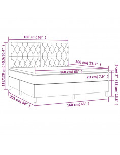Giroletto a Molle con Materasso Blu 160x200 cm in Tessuto