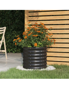 Vaso Giardino Acciaio Verniciato a Polvere 40x40x36cm Antracite