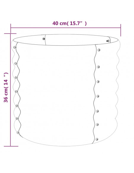 Vaso Giardino Acciaio Verniciato a Polvere 40x40x36cm Antracite