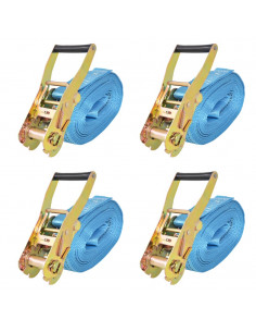 Cinghie d'Ancoraggio 4 pz a Cricchetto 4 T 8mx50mm Blu 2