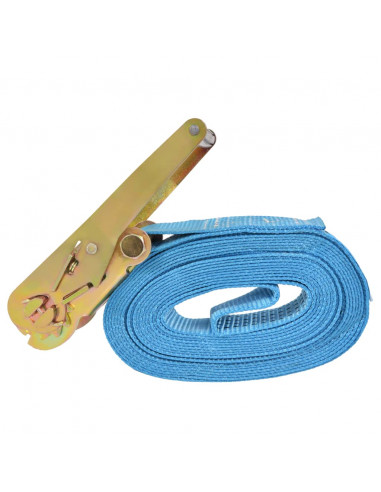 Cinghie d'Ancoraggio 4 pz a Cricchetto 4 T 8mx50mm Blu