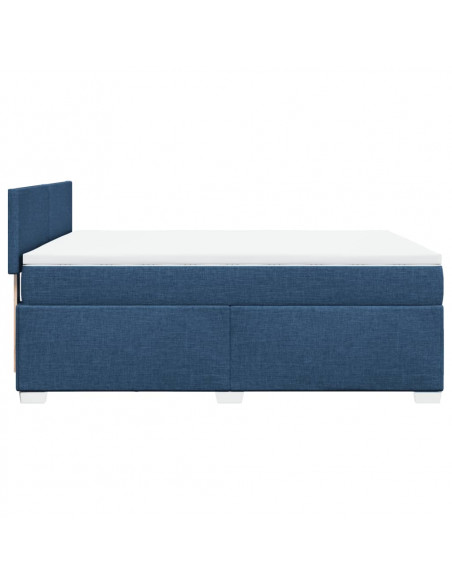 Giroletto a Molle con Materasso Blu 160x200 cm in Tessuto
