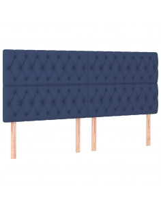 Giroletto a Molle con Materasso Blu 180x200 cm in Tessuto 2