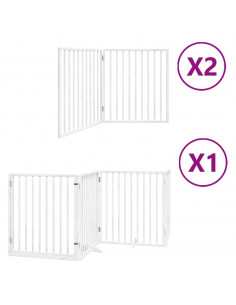 Cancello Cani Porta Pieghevole Bianco 12 Pannelli 640 cm Pioppo 2