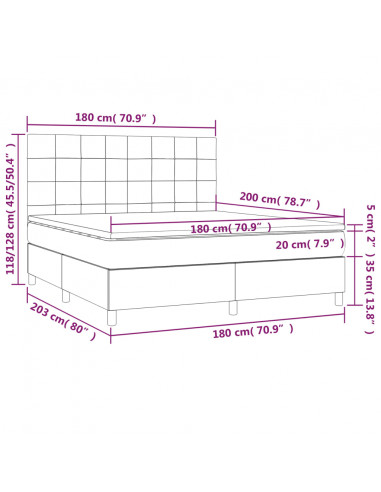 Giroletto a Molle con Materasso Blu 180x200 cm in Tessuto