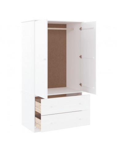 Armadio ALTA Bianco 90x55x170 cm in Legno Massello di Pino