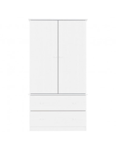 Armadio ALTA Bianco 90x55x170 cm in Legno Massello di Pino