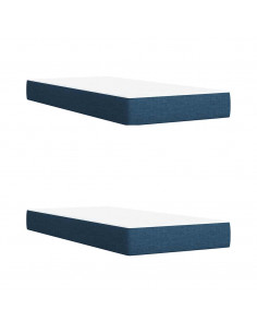 Giroletto a Molle con Materasso Blu 200x200 cm in Tessuto 2