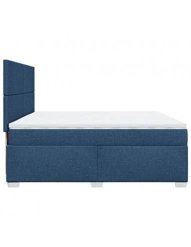 Giroletto a Molle con Materasso Blu 200x200 cm in Tessuto