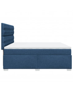 Giroletto a Molle con Materasso Blu 200x200 cm in Tessuto 2