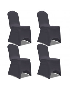 Fodera Elastica per Sedie 4 pz Antracite 2