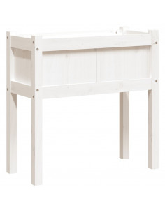 Fioriera da Giardino con Gambe Bianca 70x31x70 cm Massello Pino 2